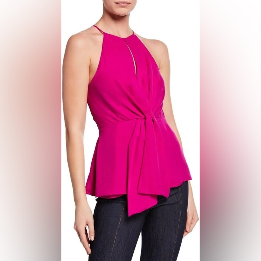 Cinq á Sept Bailey Top in Fuchsia - Size S - NWT - 100% Silk